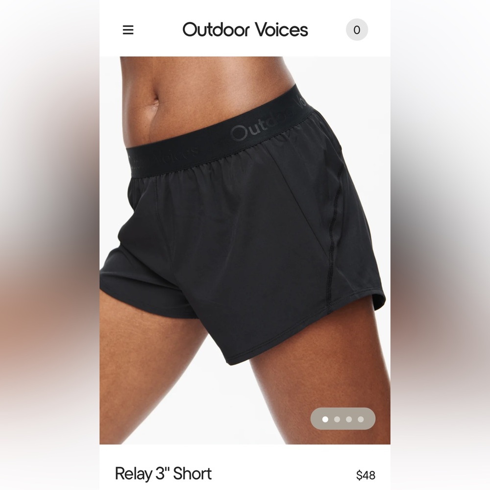 Outdoor Voices Women's Black Relay Shorts